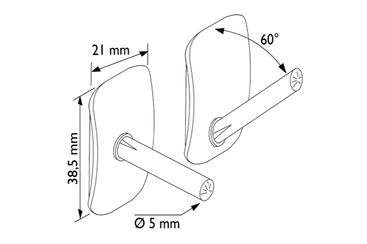 Support adhésif 1 position 90° pour porte-tube Ø 5 - 7 mm