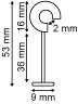 Attache crochet - longueur 53mm_