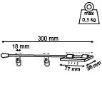 Magnetic banner hanger with 2 plastic hooks - depth 300mm_