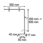 Magnetic banner hanger at telescopic height - depth 300mm_