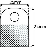 Hang Tab rounded - round hole 25x35mm-stick standard - Batch: 1000_