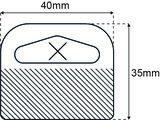 Hang tab - delta hole - 40x35mm - standard adhesive - Batch: 100_