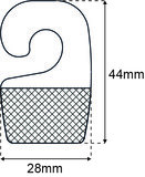 Hang tab - Crochet - 28x44mm - adhésif flexi - Lot: 1000_