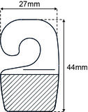 Suspension hook - 28x36mm - standard adhesive - Batch: 1000_