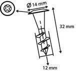 Vijs voor honingraad karton en/of PS - Totale Lengte 32 mm - Lengte 12mm - transparant_