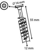 Vijs voor honingraad karton en/of PS - Totale Lengte 55 mm - Lengte 12mm - transparant_