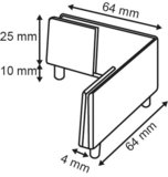 Support stand for display - foot height 10mm - 90 ° angle - white_