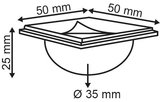 Supporting convex adhesive support - pp - foot height 25mm - translucent_