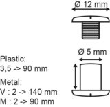 Reusable assembly rivet - ø5mm - tube length 5mm - pa - white_