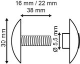 Permanent drukknop  - ø5 mm - buislengte  16mm - transparant_