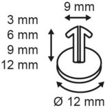 Clip d'assemblage permanent  - ø9mm - longueur tube 3mm - transparent_