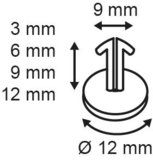 Permanent assembly clip - ø9mm - tube length 3mm - clear_