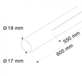 Vlaggenstok ø17 tot 19mm - Lengte 600 mm_