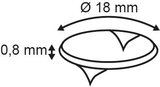 Pastille rondes double-face - ø18mm - épaisseur 0,8mm - adhésif mousse permanent - blanc_