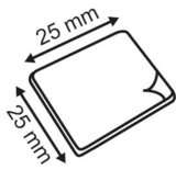 Double-sided patch - dim.25x25mm - thickness 1mm - removable ac adhesive - transparent_