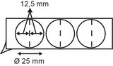 Pastille ronde simple face  - ø20mm - épaisseur 1mm - adhésif ac permanent - transparent - 5000 pads_