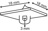 Pvc haak+tape. 18x18mm_