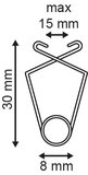 Crochet métallique pince pour faux plafond  - largeur 8mm - hauteur 8mm_