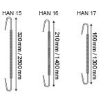 Double metal spring hook - min length 320mm - max. 2500mm_