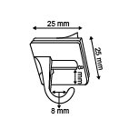 Square adhesive ceiling hook with a hook - dim.25x25mm - capacity 8mm_