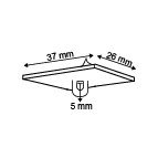 White rectangular adhesive ceiling hook - size 26x37mm - permanent adhesive_