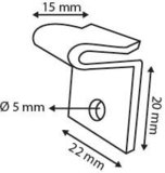 Clip-crochet avec œillet de suspension pour plafond - dim.22x20mm - transparent_