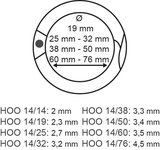 Broken ring - metal - ø19mm - thickness 2.3mm_