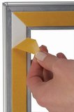 Cadre clippant pour vitrine recto/verso, coins carrés  - aluminium - size 500x700mm - profiles32mm_