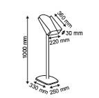 Présentoir sur pied  - pc - size a4 portrait - dim.foot270x270mm - hauteur 1000mm_