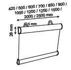 Set of 2 clipping profiles - aluminum - length 1000mm - 2 hanging eyelets ø5mm - 4 end caps height 28mm_