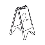 Plastic easel front / back - foot capacity: max. 5 liters - waterproof - size 325x570mm_
