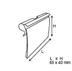 Label holder for wire basket or for t pin - dim.40x65mm - øtube 10mm_