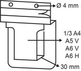 Brochurehouder in PVC, permanente bevestiging met tape - Formaat A5_