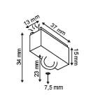 Magneet met oogje 13x27 mm_