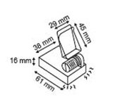 Magnetische bannerhouder met verstelbare transparante klem. 38x61mm - transparant_