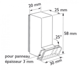 Promobase® paneelhouder wandvariant -25° - Paneeldikte: 3mm_