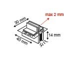 End of series - gripper with magnetic base - size 30x40x14mm - min capacity3mm max.5mm_