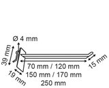 Universal wide plastic "euro lock" spindle - length 120mm - white_