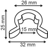 Haakbegrenzer voor dubbele haak - min26 max.32mm - wit_