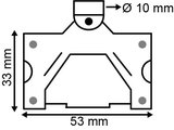 Porte-étiquette pour broche double  - dim.53x33mm - ø 10mm_