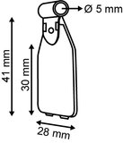 Label holder for double spindle - dim.28x30mm - ø 5mm_