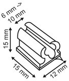 Adhesive pen holder - pp - dim.12x15x15mm - minoir capacity6mm max.10mm - white_