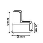 Pied potence magnétique  - abs - longueur 58mm - hauteur 70mm - blanc_