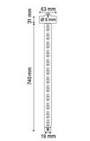 Hangstrip - 12 posities met prijskaarthouder - lengte 740mm - wit_