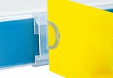 Stop clip for label holder with hanging hole - pp - height 32 to 40mm - translucent_