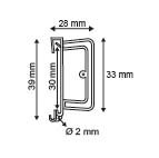 Vaste hangklem voor prijskaarthouder - pp - hoogte rail van 32 tot 40mm - translucent_