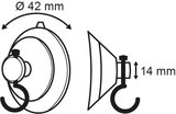 Double suction cup with a rotating hook - ø42mm_