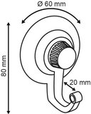 Ventouse extra forte avec vis et crochet  - pp - ø60mm - blanc_