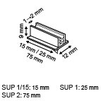 Grippeur base "T" adhésive  - pvc - 13x15mm - adhésif permanent_