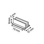 Gripper base t adhesive - pvc - dim.25x75x24mm - minoir capacity3mm max.6mm - transparent_